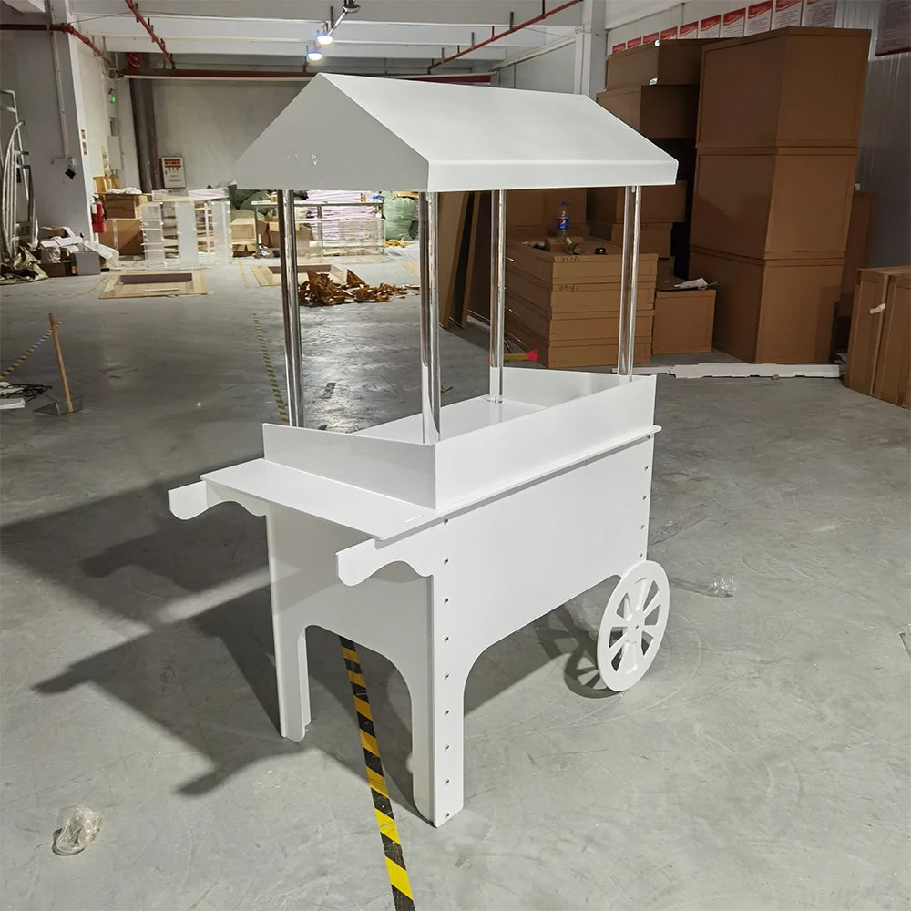 Wedding White Acrylic Food Dessert Cake Candy Cart For Baby Shower Birthday Party Decorations Supplies
