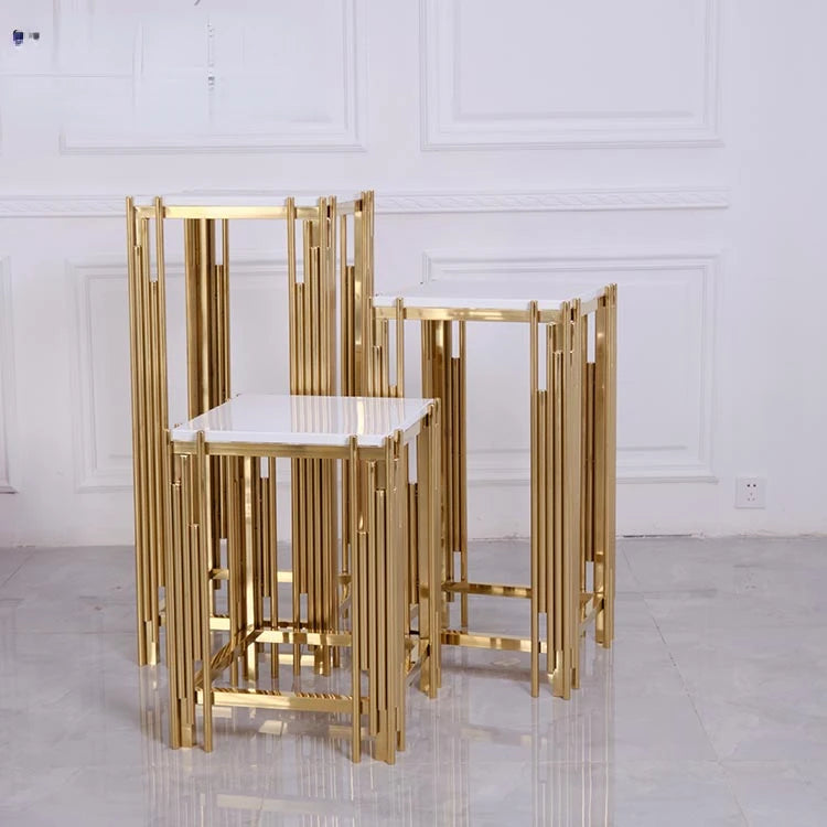 Wedding supplies gold pillars dessert table set cake plinth stand For Birthday Party Supplies