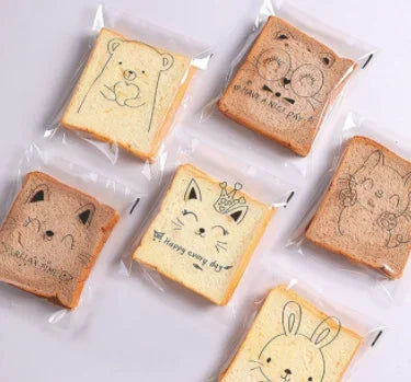100pcs Transparent Animal Treat Bags – Self-Adhesive Gift Packaging for Cookies, Candy & Bakery Goods