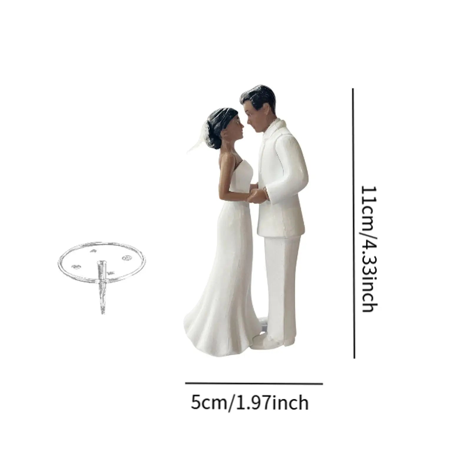 Wedding Cake Topper Accessory DIY Micro Landscape Modern Keepsake Simulated Bride Groom Figurine Decoration for Bridal Showers
