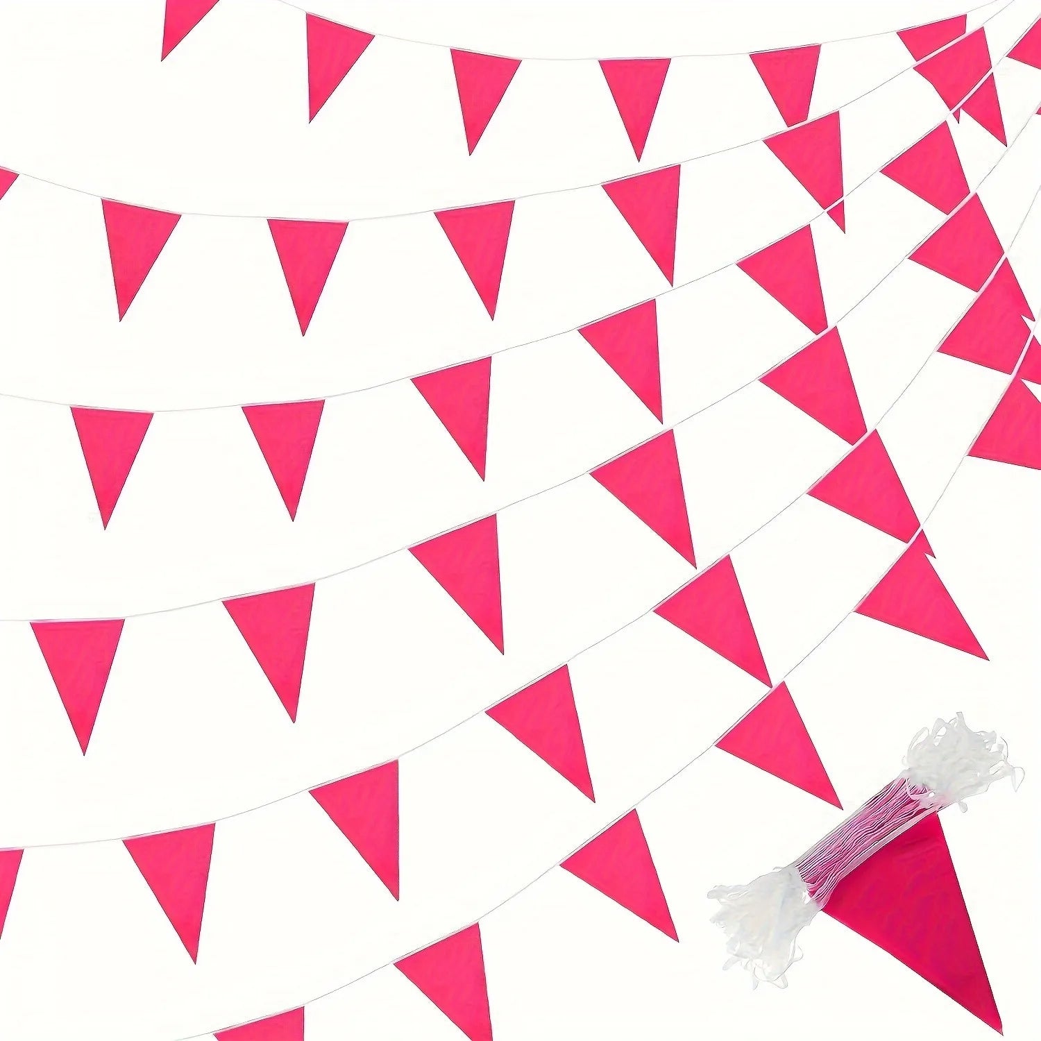 33 Ft Banners Flags String Triangle Bunting Pennant Garland for Grand Graduation Birthday Party Festival Celebration (Orange)