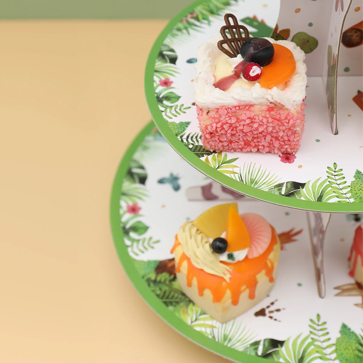 Cartoon Dinosaur Cake Stand 1st Birthday Party Decorations for Kids Boys Roar Dinosaur Theme Baby Shower Dino Party Supplies