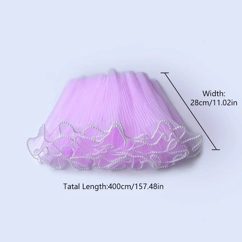 28cmx400cm Flower Wrapping Paper Pearl Wave Yarn Lace Mesh Florist Bouquet Valentine&