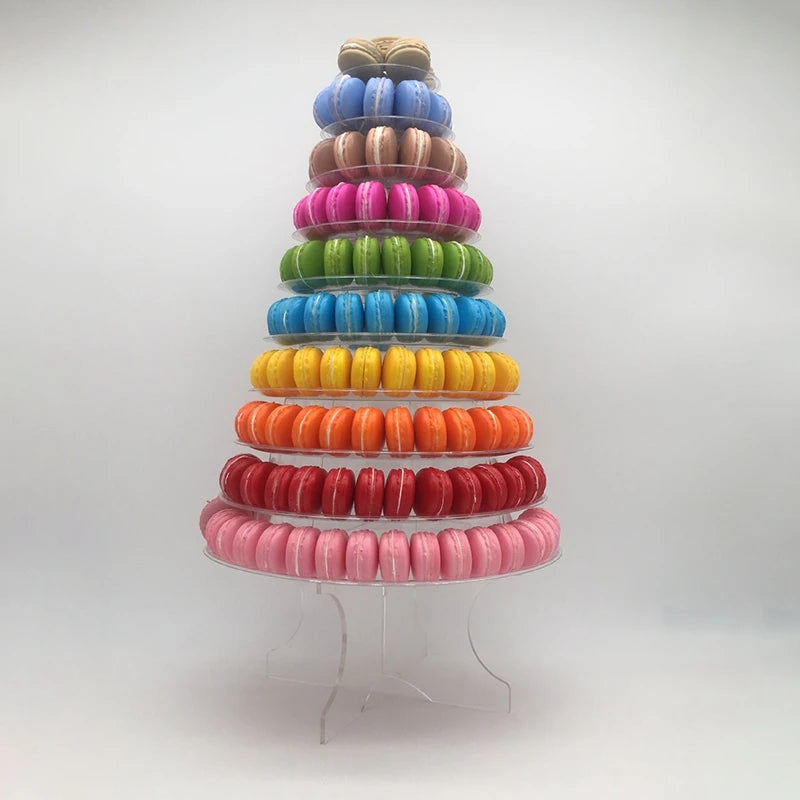 10-Tier Transparent Macaron Tower Display Stand – Wedding, Baby Shower, Birthday & Party Dessert Holder