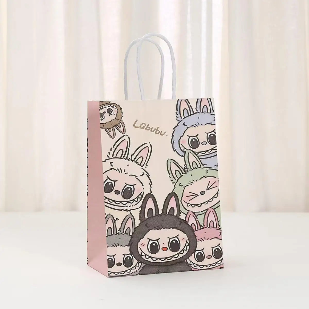 Cartoon Labubu Gift Bag Candy Snacks Birthday Gift Bag 10 Pack Gift Baking Shopping Portable Paper Bag