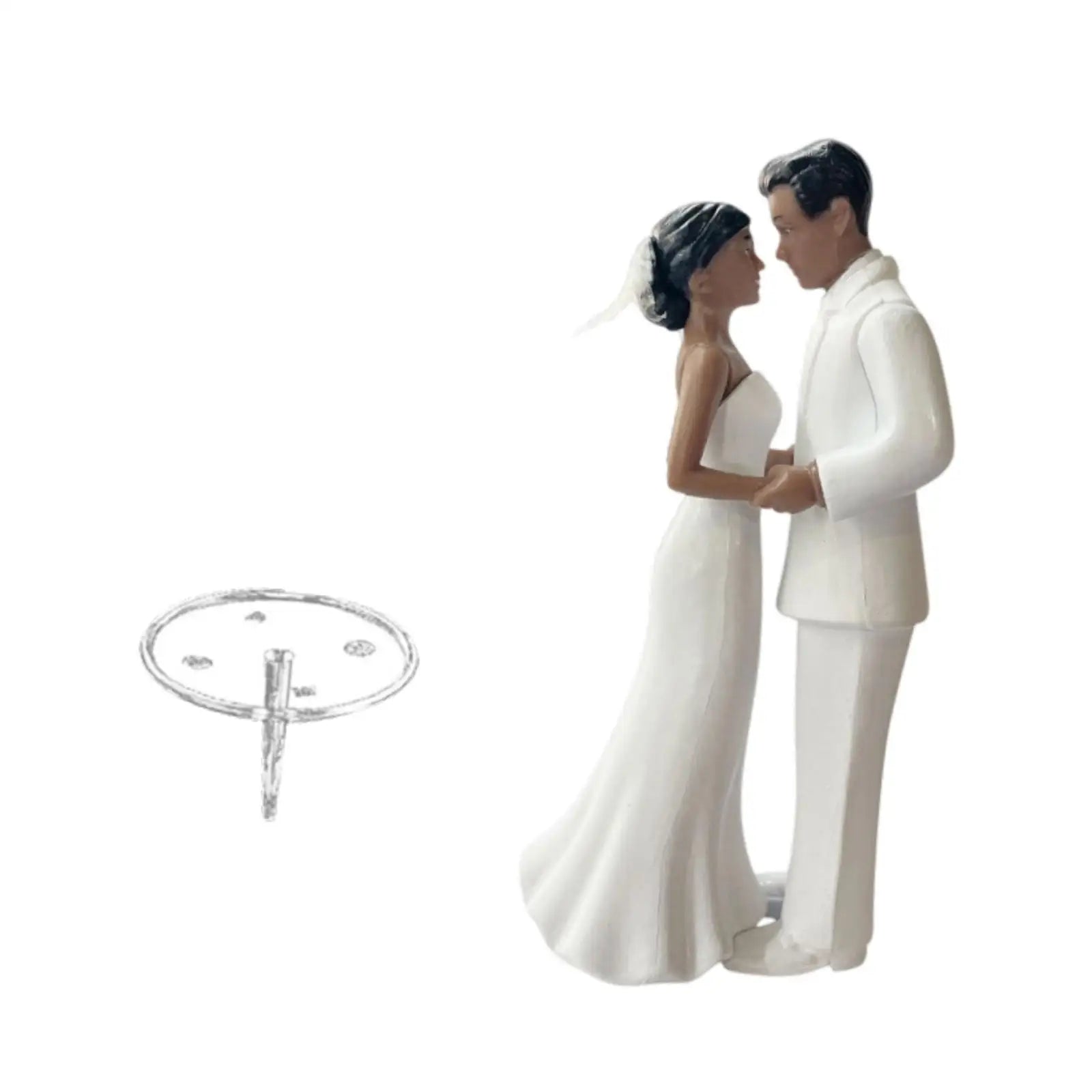 Wedding Cake Topper Accessory DIY Micro Landscape Modern Keepsake Simulated Bride Groom Figurine Decoration for Bridal Showers