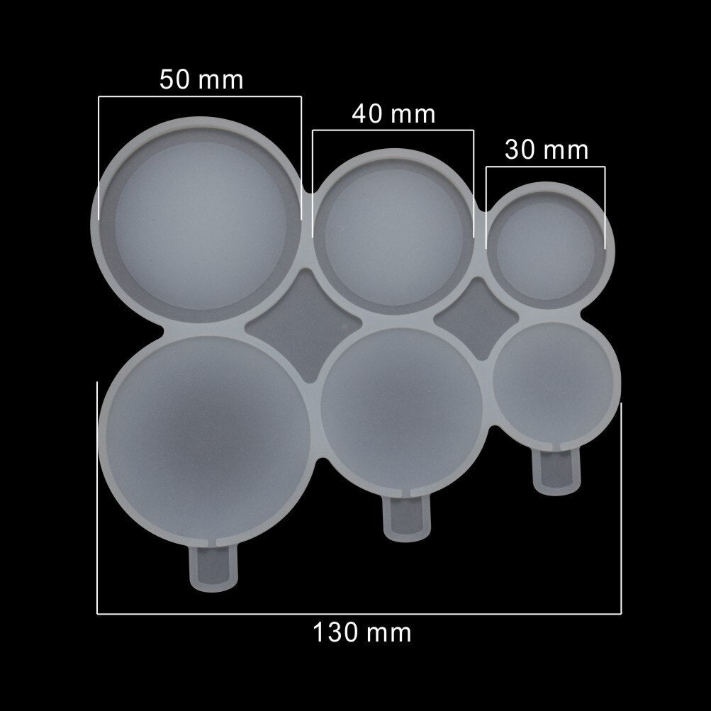 Round Love Star Silicone Mold – DIY Epoxy, Chocolate, Lollipop & Cake Decorating Mold