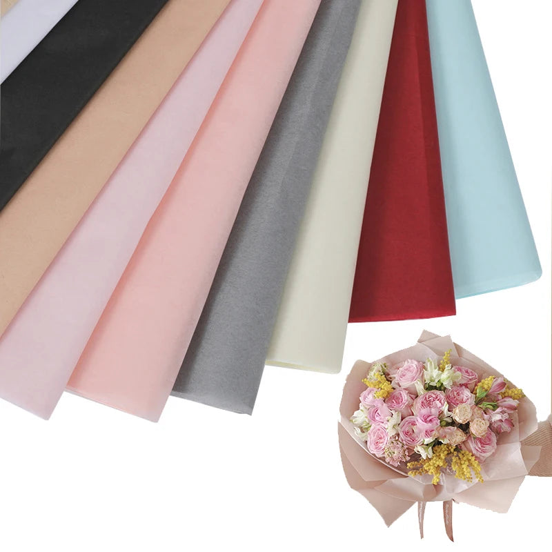 10pcs Tissue Paper Wrap Sheets (50×66cm) – Floral Bouquet & Gift Packaging for Wedding, Birthday & Crafts