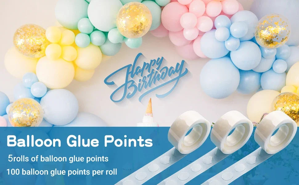 Double-Sided Balloon Glue Dots – Clear Sticky Point Tape for Party Decorations, Arch & Photo Stand