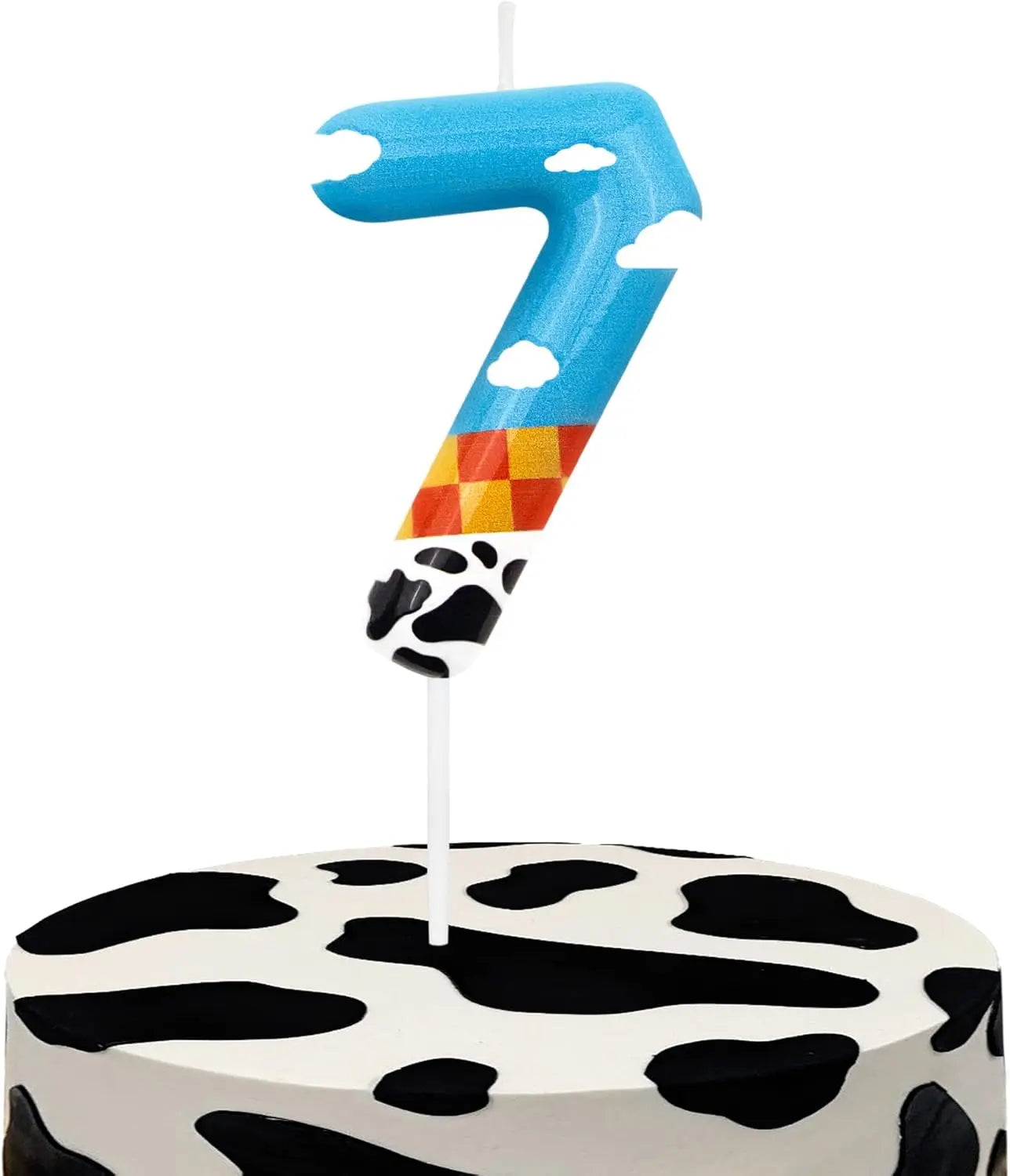 Toy Inspire Game Story 7th Birthday Number Candles, Number 7 Candle Cake Toppers for Cartoon Story Themed Parties, 7th Birthday
