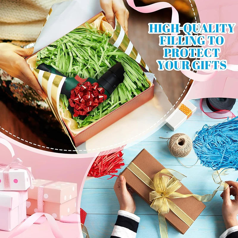 20g/50g Glitter Raffia Paper Shreds – Decorative Filler for Gift Packing, Baskets & Christmas Hampers