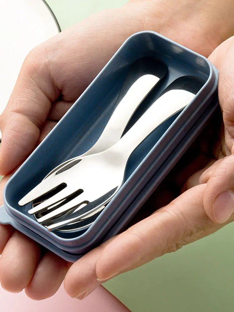 Outdoor Tourism 304 Stainless Steel Portable Tableware, CHILDREN&