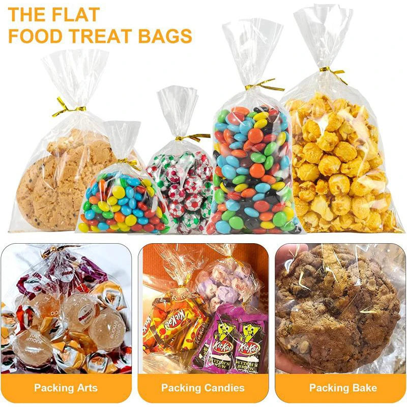 50-100p Transparent Cellophane Bags Clear OPP Plastic Bags Candy Lollipops Cooki Gifts Packaging Bag Party Favor Baking Supplies