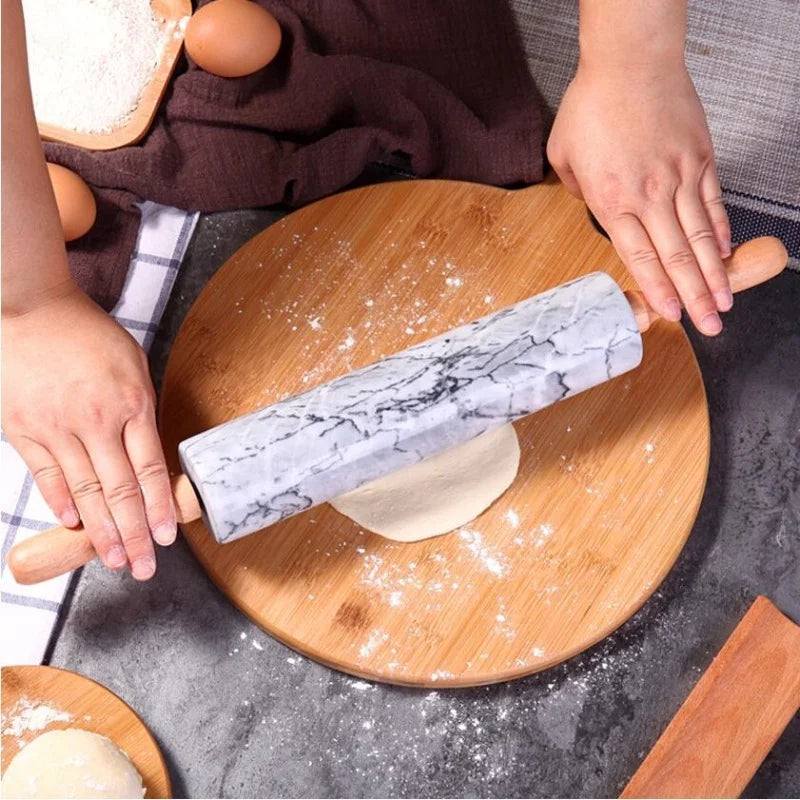Marble Rolling Pin White 45cm Large Kitchen Cake Tool Baking Biscuit Rolling Pin Dough Roller Home Kitchen Supplies Accessories