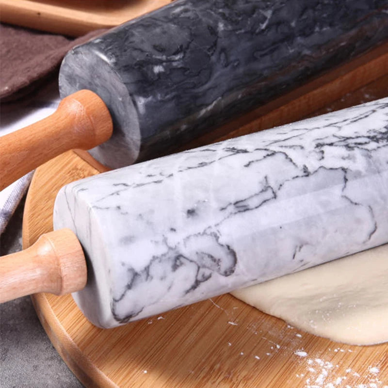 Marble Rolling Pin White 45cm Large Kitchen Cake Tool Baking Biscuit Rolling Pin Dough Roller Home Kitchen Supplies Accessories