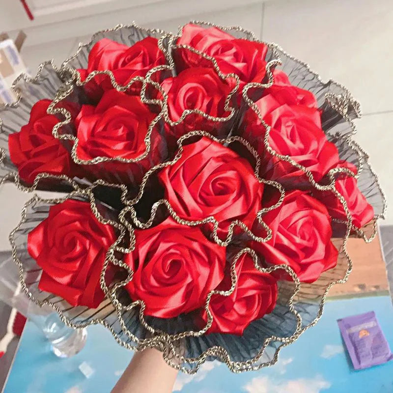 28cmx400cm Flower Wrapping Paper Pearl Wave Yarn Lace Mesh Florist Bouquet Valentine&