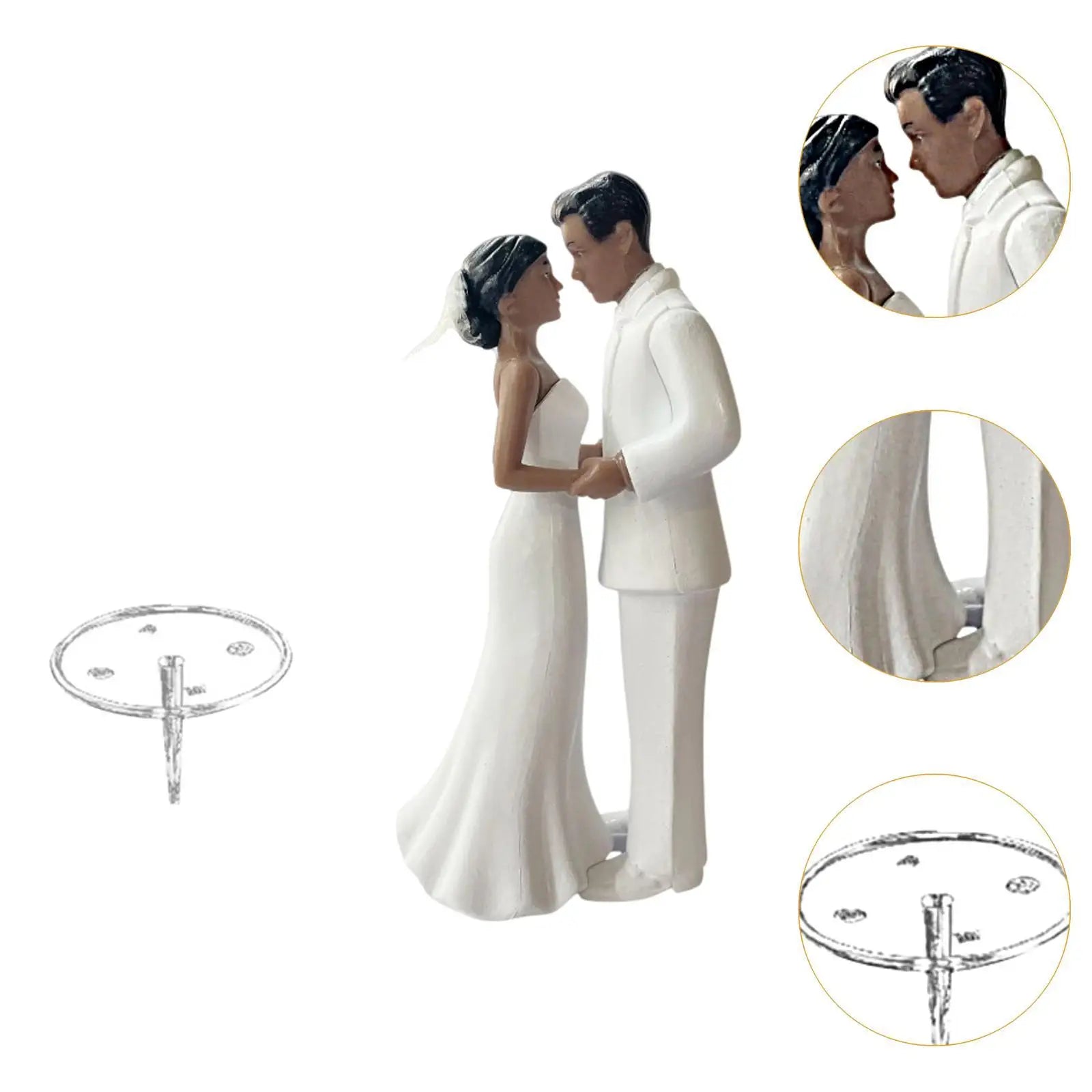 Wedding Cake Topper Accessory DIY Micro Landscape Modern Keepsake Simulated Bride Groom Figurine Decoration for Bridal Showers