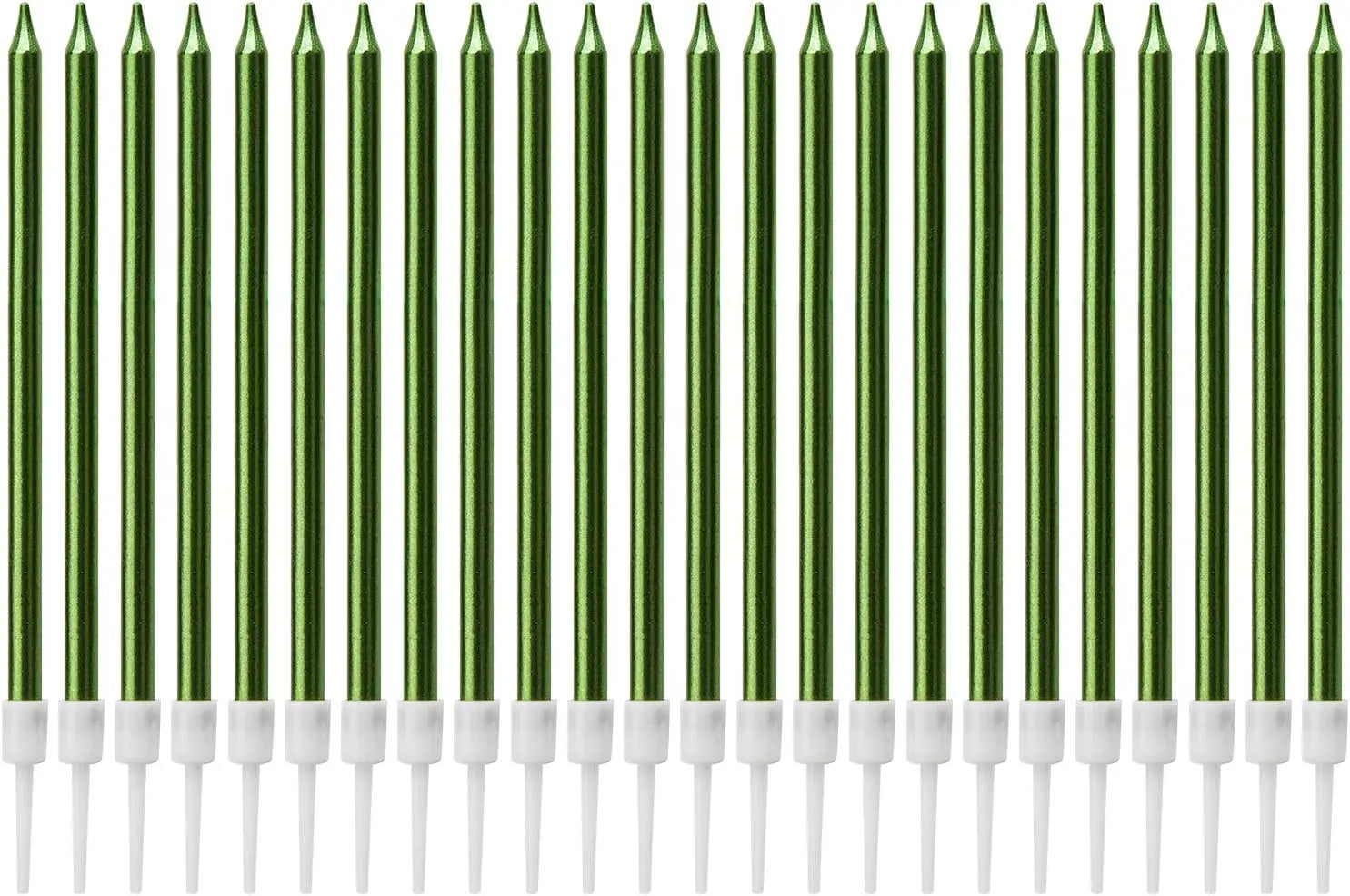 24 PiecesBirthday Candles in Rose Gold Holders Top Birthday Cake Candles Long Slim Cupcake Candles for Wedding Party Decoration