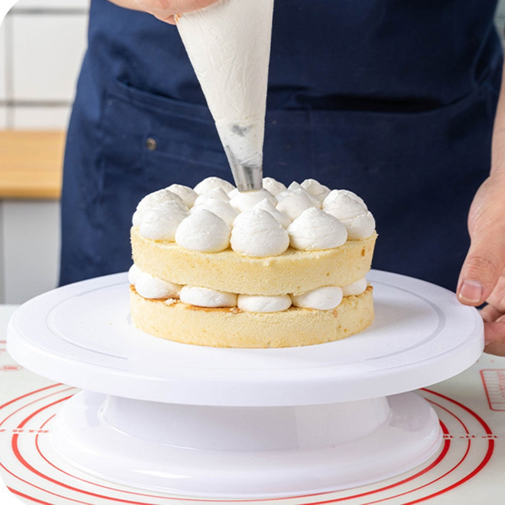 Plastic Cake Decoration Table Anti-skid Cake Stand Nontoxic Cake Display Decoration Turntable Lightweight for Baking Supplies