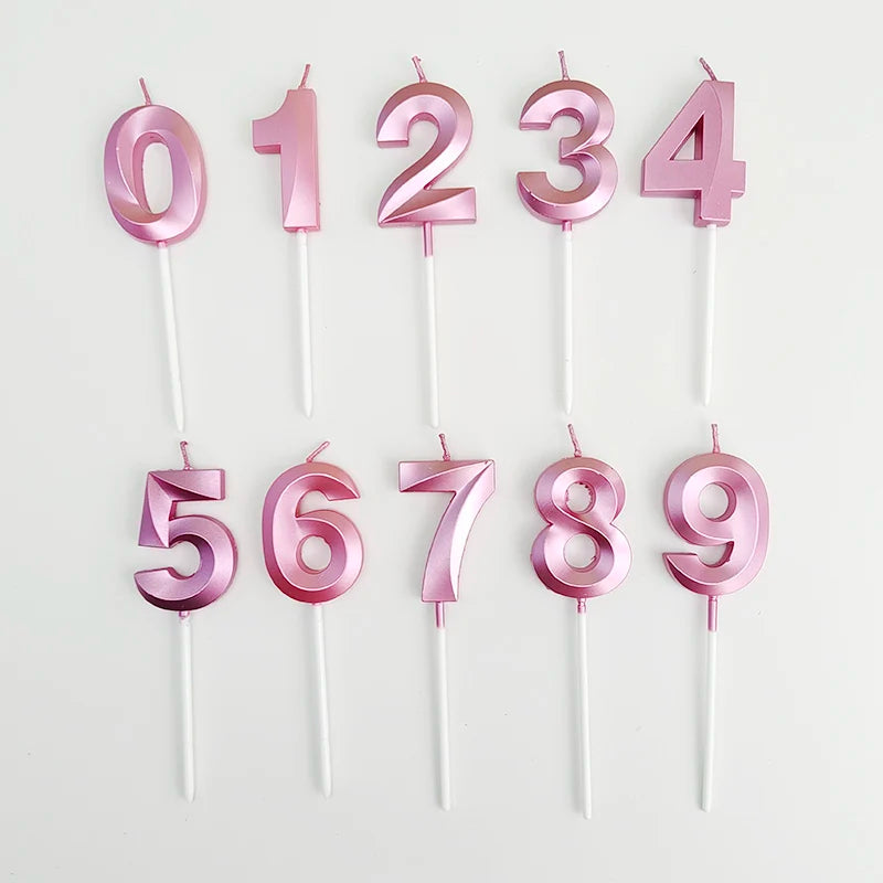 Creative Number Birthday Candles – Blue & Pink Opera House Style Cake Decorations for Parties