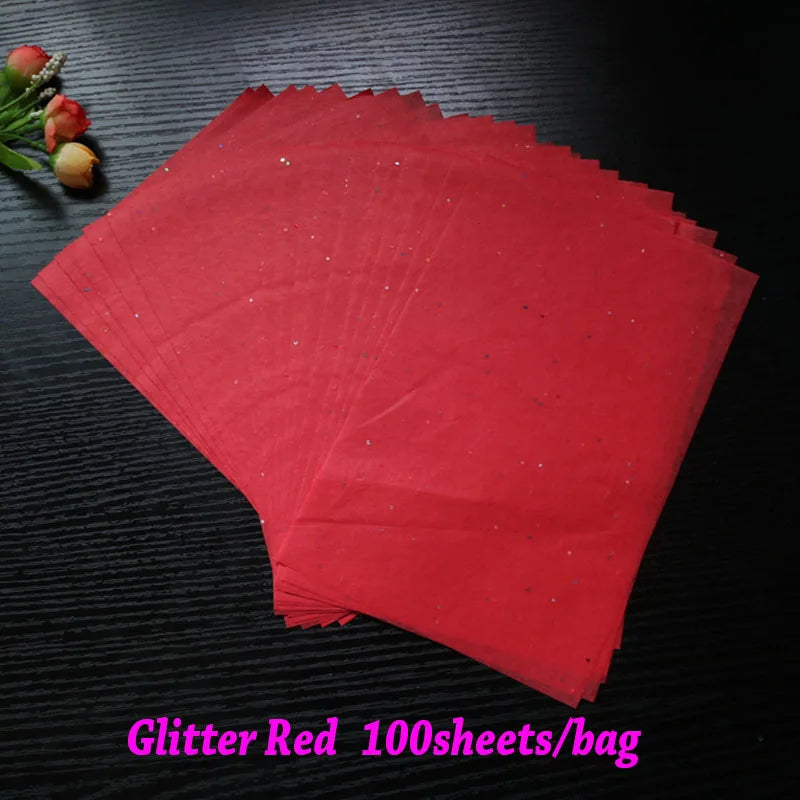 100 Sheets/bag 21X14cm Colorful Tissue A5 Wine Wrapping Papers DIY Folding Craft Paper Party Wedding Home Decor Packing Supplies