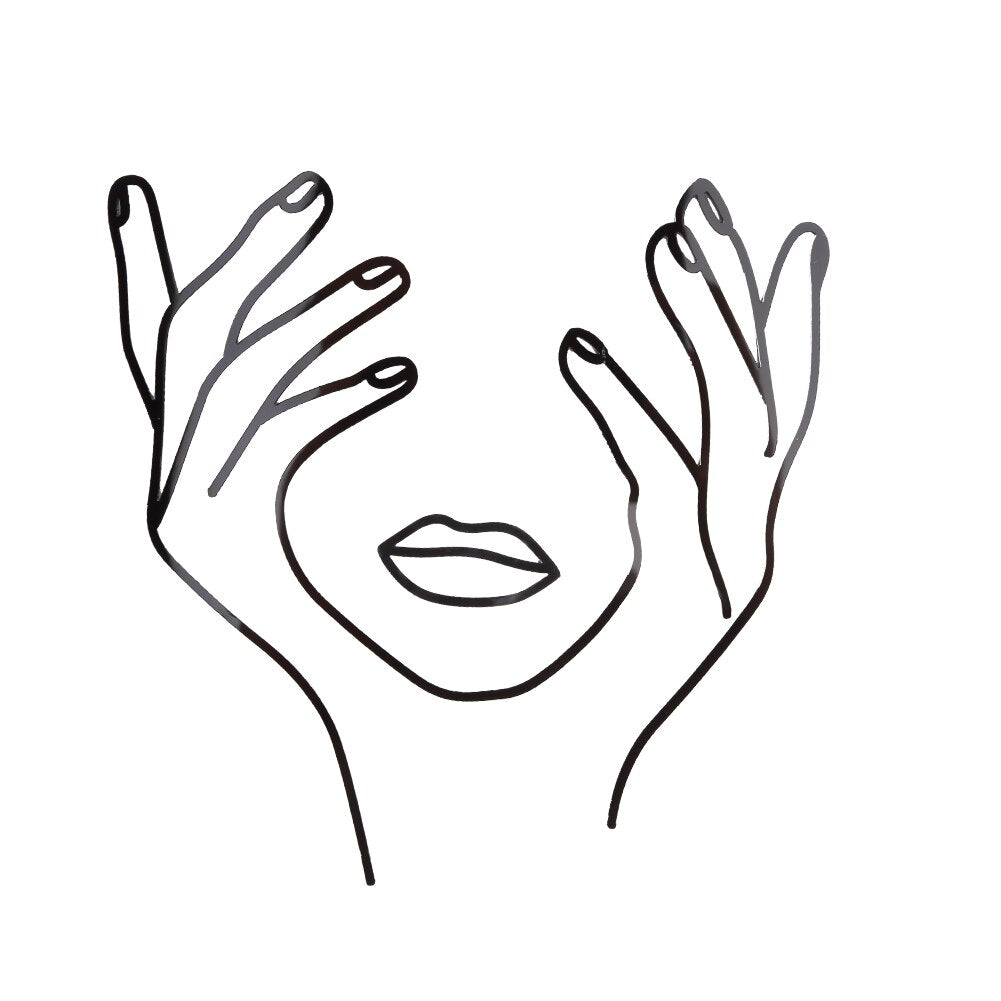Acrylic Minimalist Art Lady Face Cake Topper Wedding Sexy Woman Girl Happy Birthday Cake Topper Party Supplies Cake Decorations