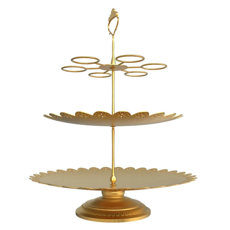 Metal Cake Plate Stand, 3 Layers, Desserts, Cheese, Candy Display Rack Holder, Birthday Party Banquet Supplies, Biscuits, Fruit