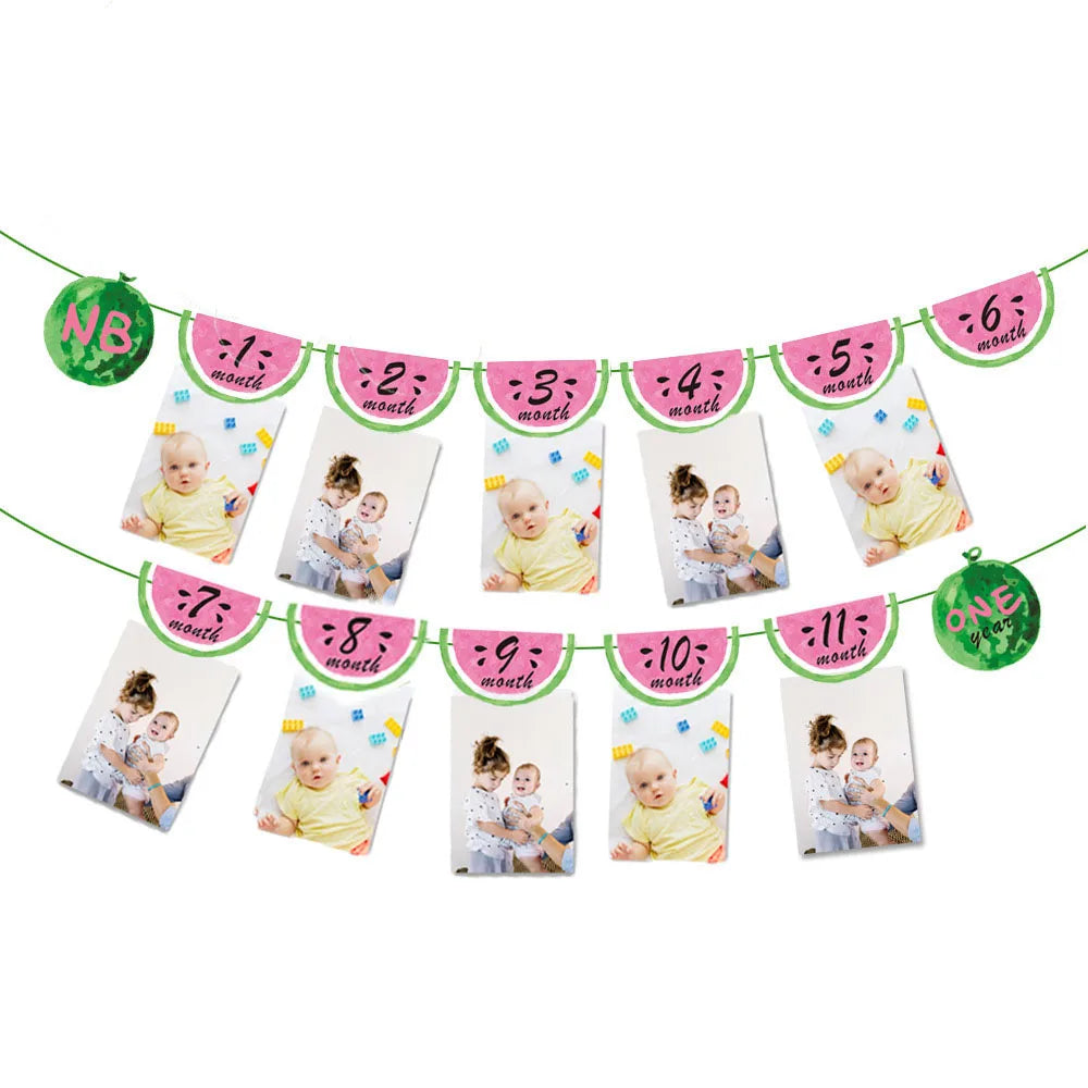 One in a Melon Cupcake Topper Baby Kids 1st Birthday Party Cake Decor Watermelon Themed Party Supplies Baby Shower Girl Birthday