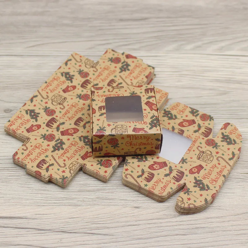 10pcs Kraft Paper Gift Boxes (5.5×5.5×2.5cm) – DIY Packaging for Christmas, Candy & Party Favors