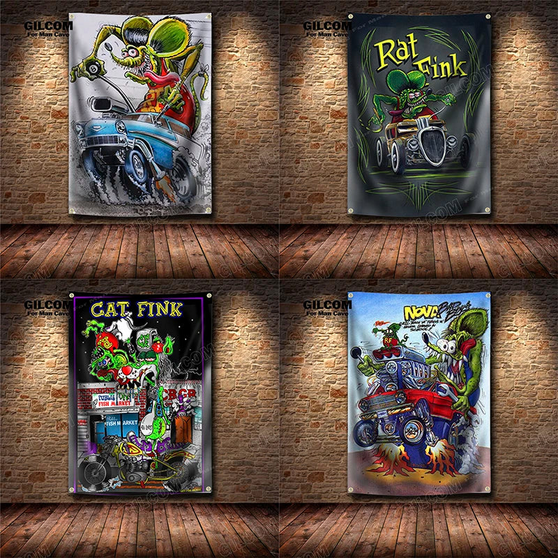 Rat Banner Flag Documentary Film Story Poster Wall Art Decor Advertisement 3×5 FT Vintage Sign Pub Club Bar Anniversary