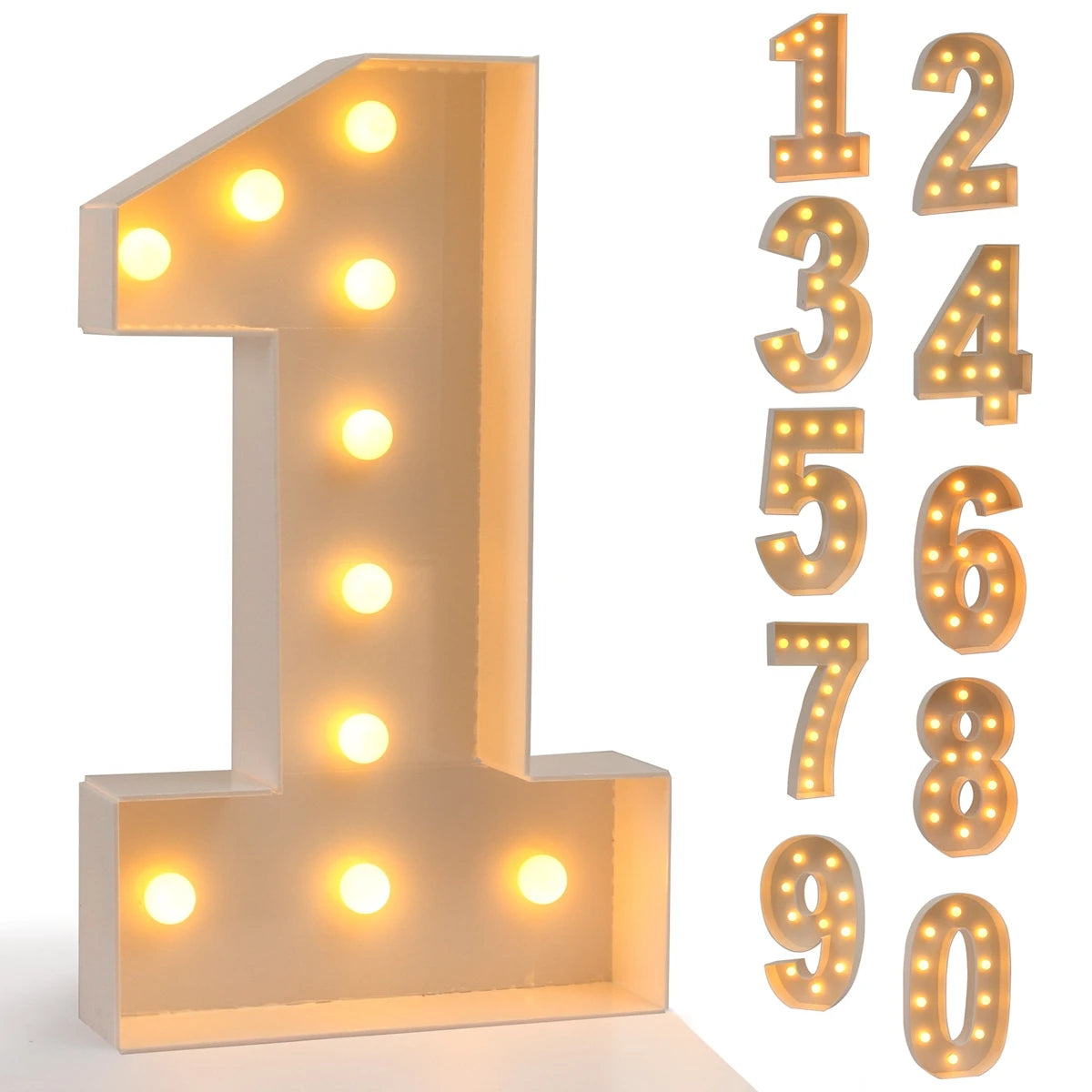 91.5cm Giant Number Balloon Mosaic Frame – Light-Up Marquee Box for Birthday Party Decoration