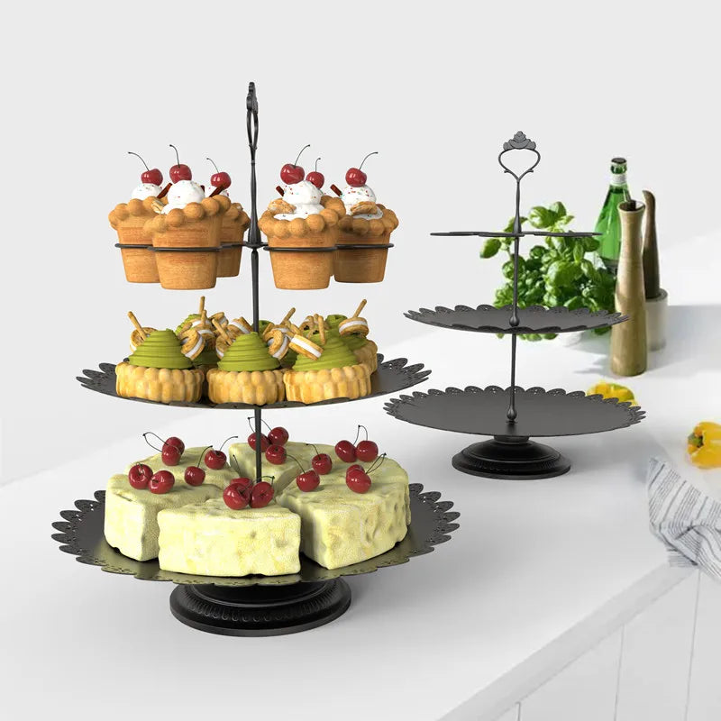 Metal Cake Plate Stand, 3 Layers, Desserts, Cheese, Candy Display Rack Holder, Birthday Party Banquet Supplies, Biscuits, Fruit
