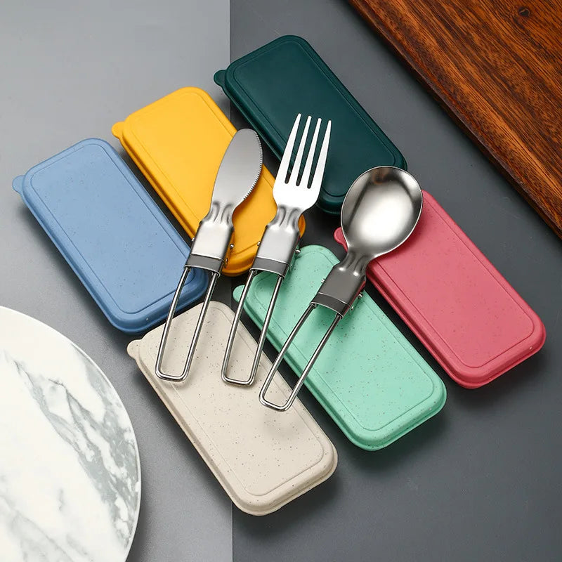 Outdoor Dining Portable Tableware Set, Travel Single Person Set, Knife, Fork, Spoon