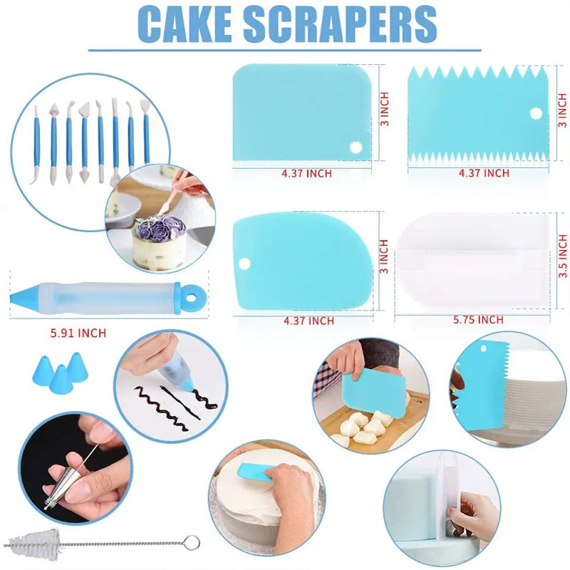 Cake Decorating Tip Set, Turntable Cake Pan, Baking Tools Set, Cupcake Paper Cups, Cakes Scraper, Kitchen Tools, Supplies