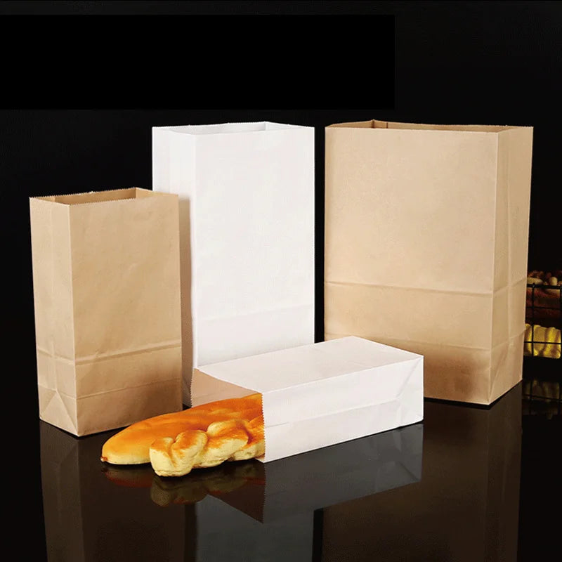 25/50pcs kraft paper bags brown exquisite gift bag recyclable takeout bags food baking packaging bag candy storage wholesale
