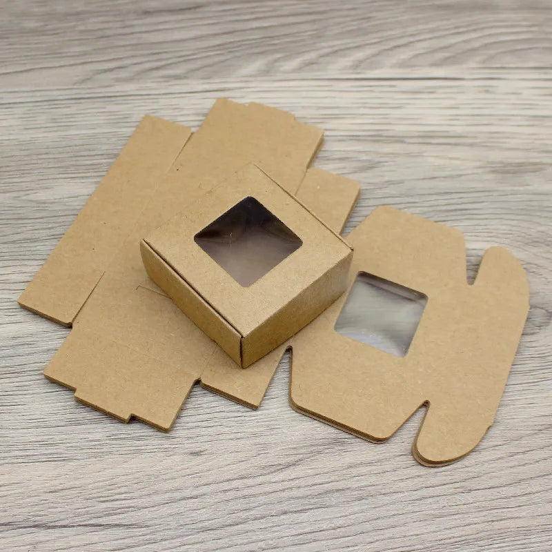 10pcs Kraft Paper Gift Boxes (5.5×5.5×2.5cm) – DIY Packaging for Christmas, Candy & Party Favors