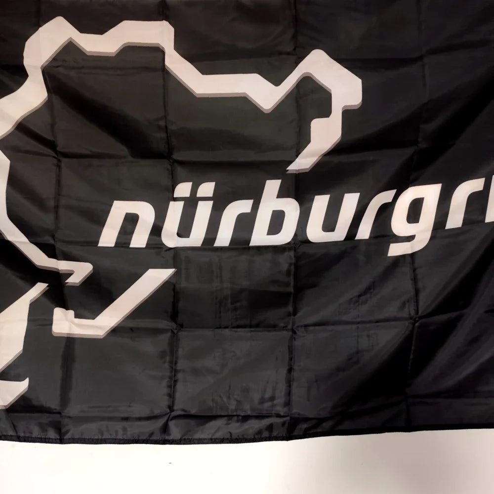 90x150cm Nurburgring Printed Polyester Banner - Durable Hanging Flag for Outdoor Decoration, Motorsport Themed Wall Garden Decor