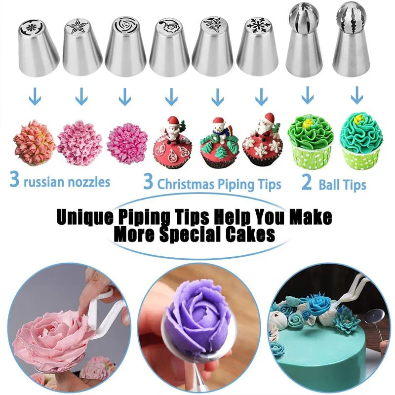 Cake Decorating Tip Set, Turntable Cake Pan, Baking Tools Set, Cupcake Paper Cups, Cakes Scraper, Kitchen Tools, Supplies