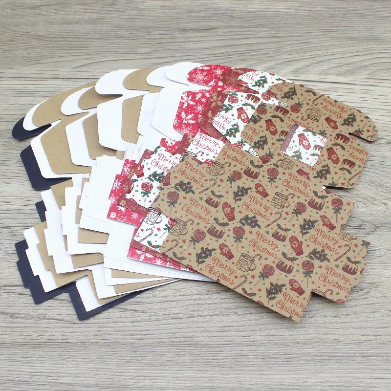 10pcs Kraft Paper Gift Boxes (5.5×5.5×2.5cm) – DIY Packaging for Christmas, Candy & Party Favors