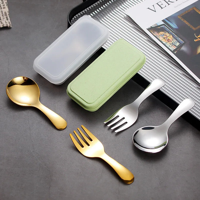 Outdoor Tourism 304 Stainless Steel Portable Tableware, CHILDREN&
