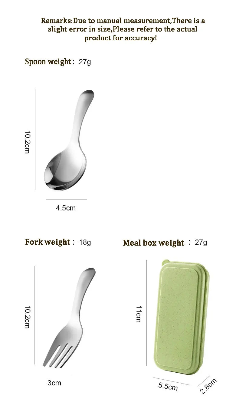 Outdoor Tourism 304 Stainless Steel Portable Tableware, CHILDREN&