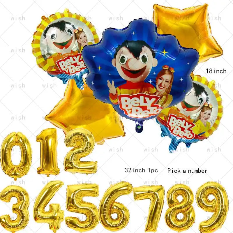 Bely Y Beto Balloon Birthday Party Decoration Wedding Boy Game Decor Supply Glod 32inch Ballon Baby Shower