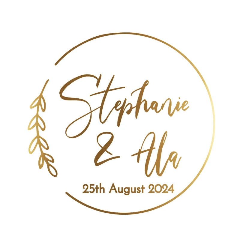 Custom 50pcs Round Gold Foil Clear Label Stickers Wedding Party Envelope Gift Bag Candles Box Pack Cookie Thank You Stickers