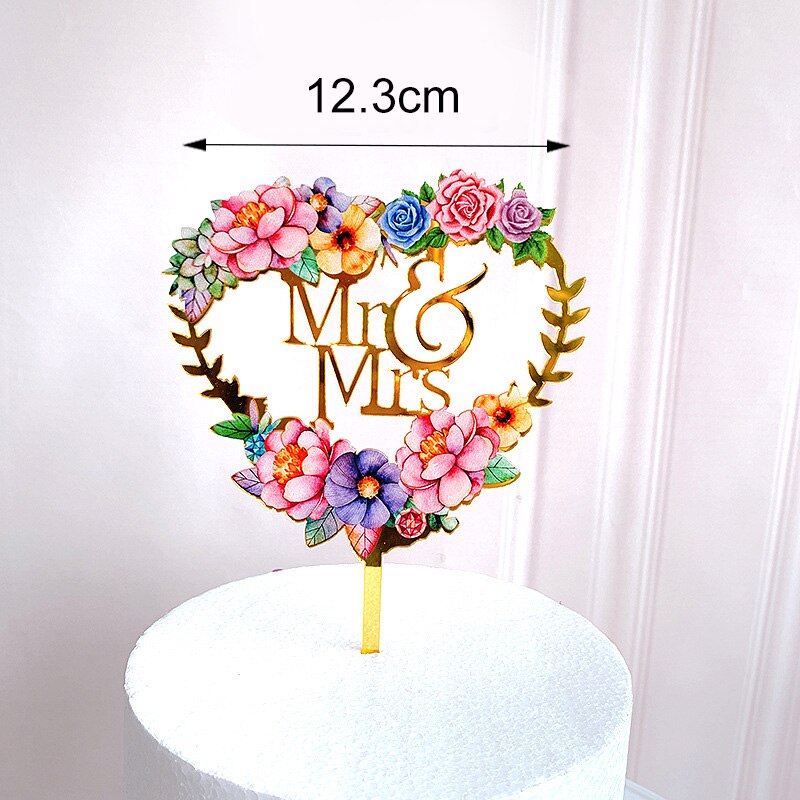 Happy Birthday Cake Topper Gold Acrylic Cake Topper decoration Wedding Party Baking DIY Dessert Cake Decor