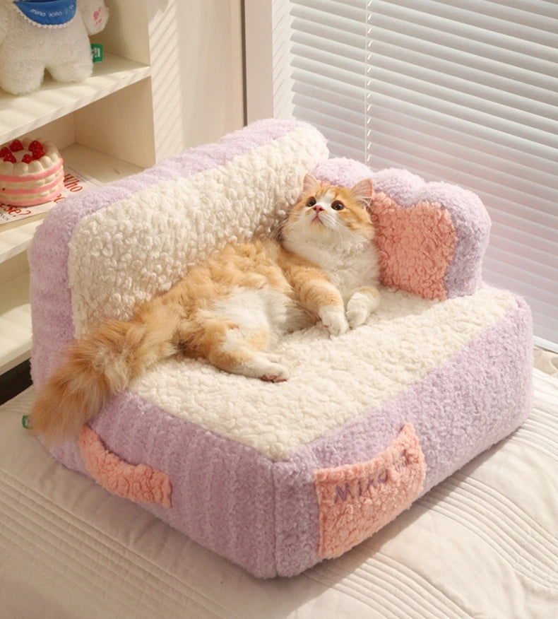 Cat Sofa Cute Cake Shape Cat Mat Four Seasons Universal Thickened Bed Winter Warm Nest Pet Supplies