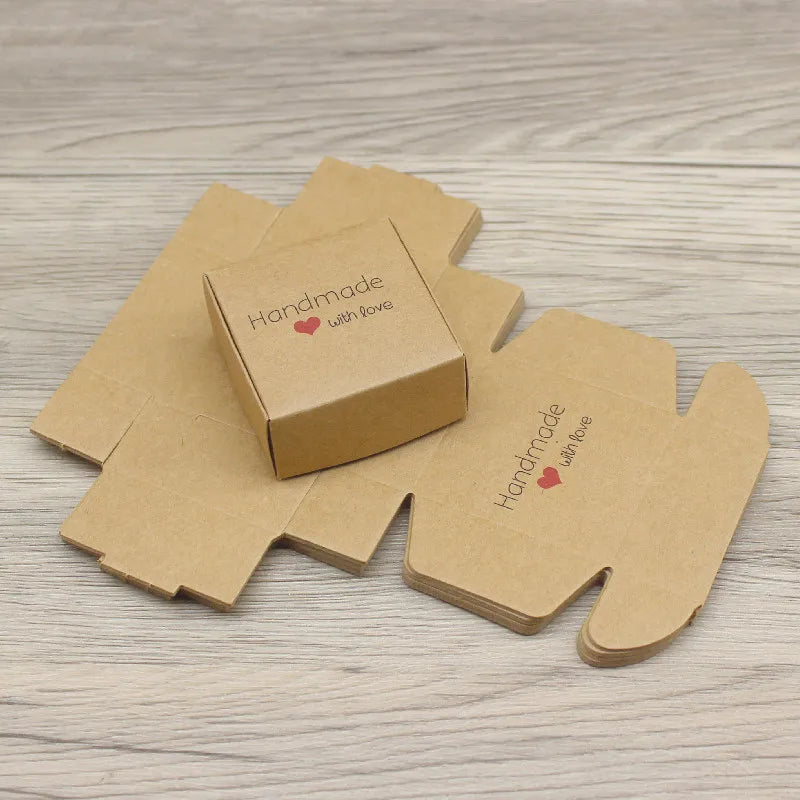 10pcs Kraft Paper Gift Boxes (5.5×5.5×2.5cm) – DIY Packaging for Christmas, Candy & Party Favors