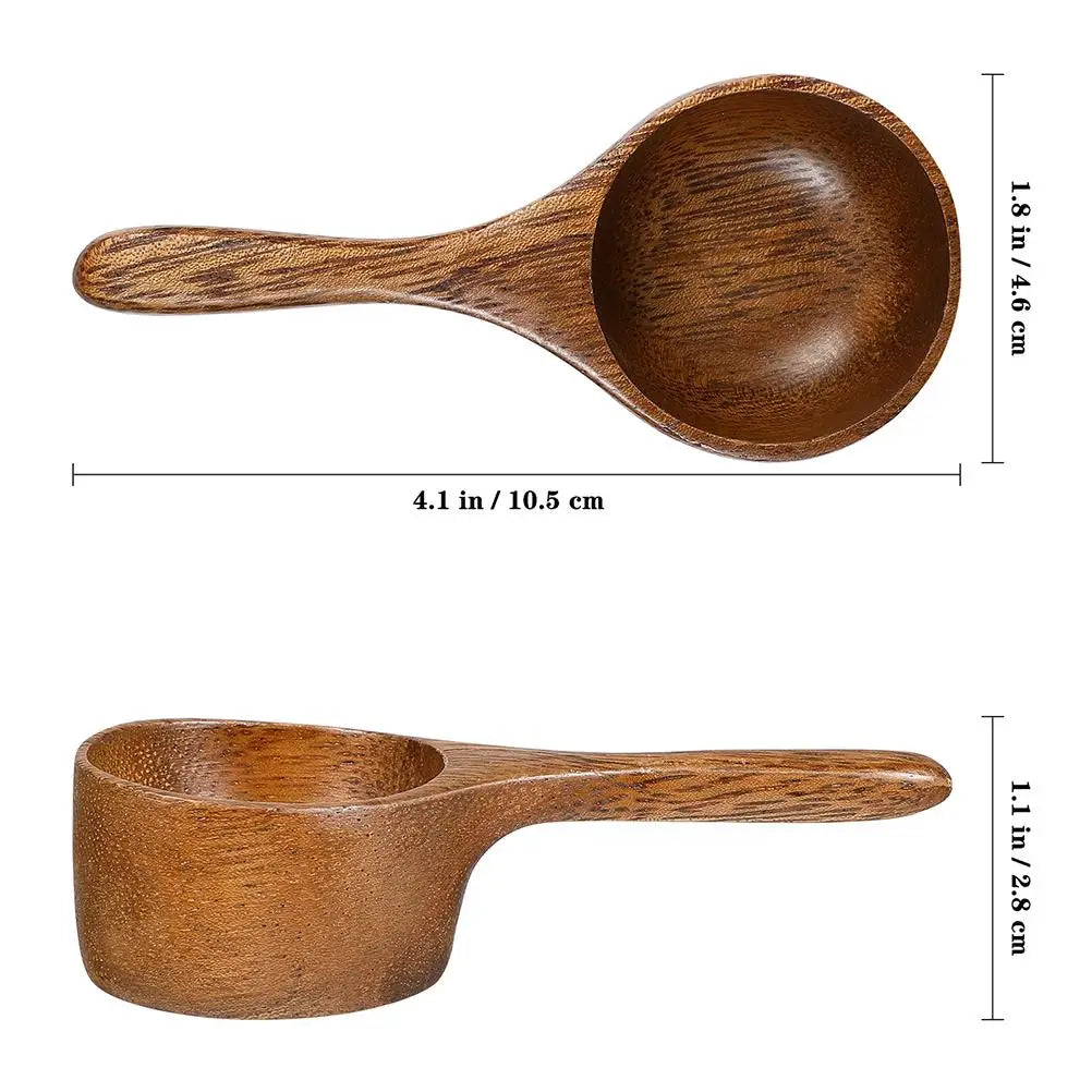 Acacia Wood Measuring Spoon Small Scoop for Loose Coffee Beans Tea Powder Baking Ingredients Kitchen Gadgets Accessories