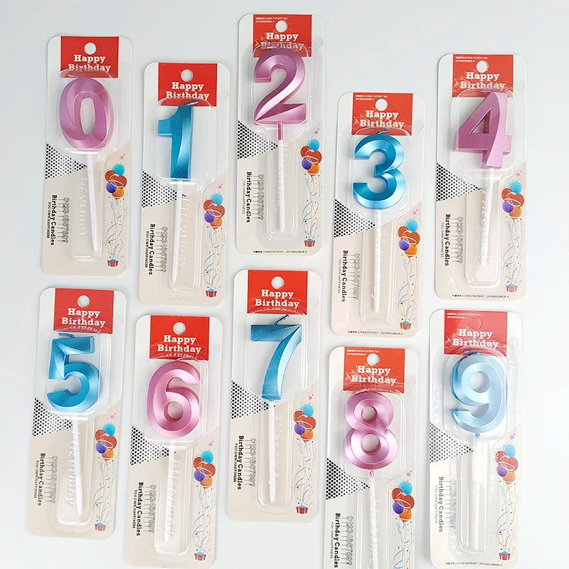 Creative Number Birthday Candles – Blue & Pink Opera House Style Cake Decorations for Parties