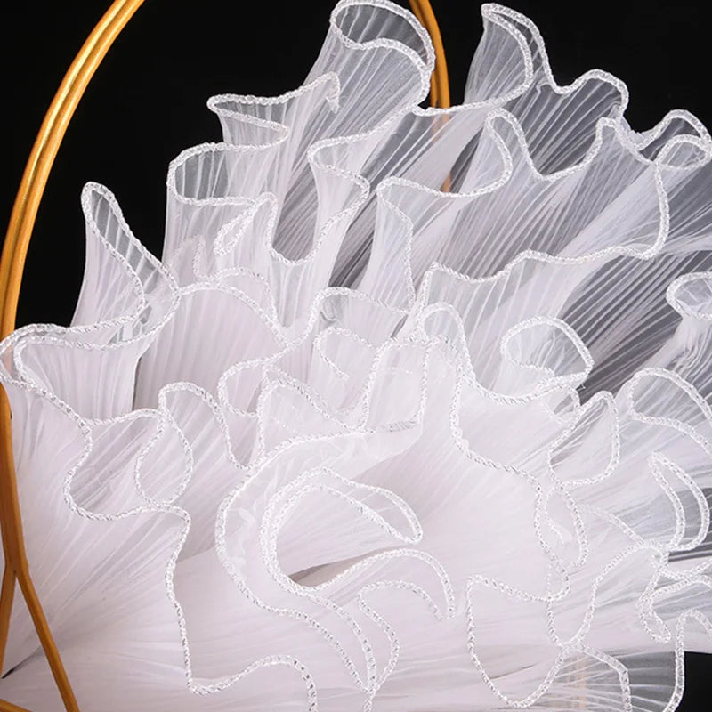 28cmx400cm Flower Wrapping Paper Pearl Wave Yarn Lace Mesh Florist Bouquet Valentine&