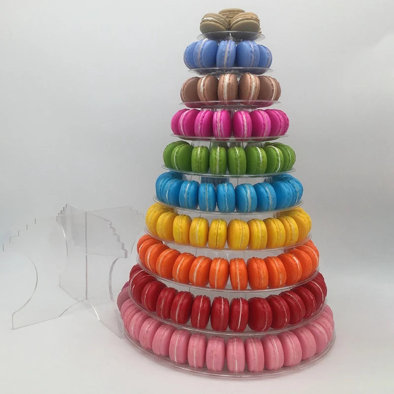 10-Tier Transparent Macaron Tower Display Stand – Wedding, Baby Shower, Birthday & Party Dessert Holder
